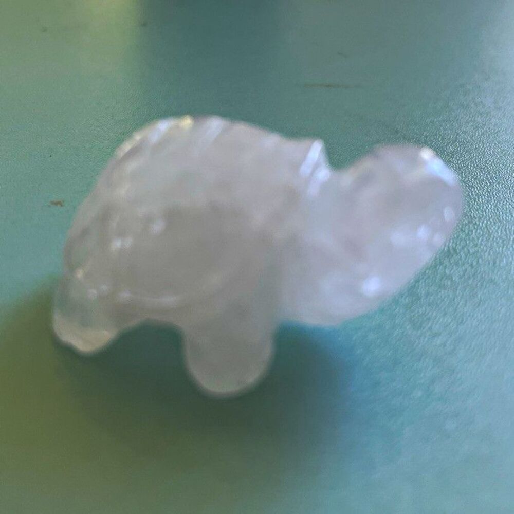 Clear Crystal Turtle Figurine Collectible Carved Crystal Decor 1.5 inches
